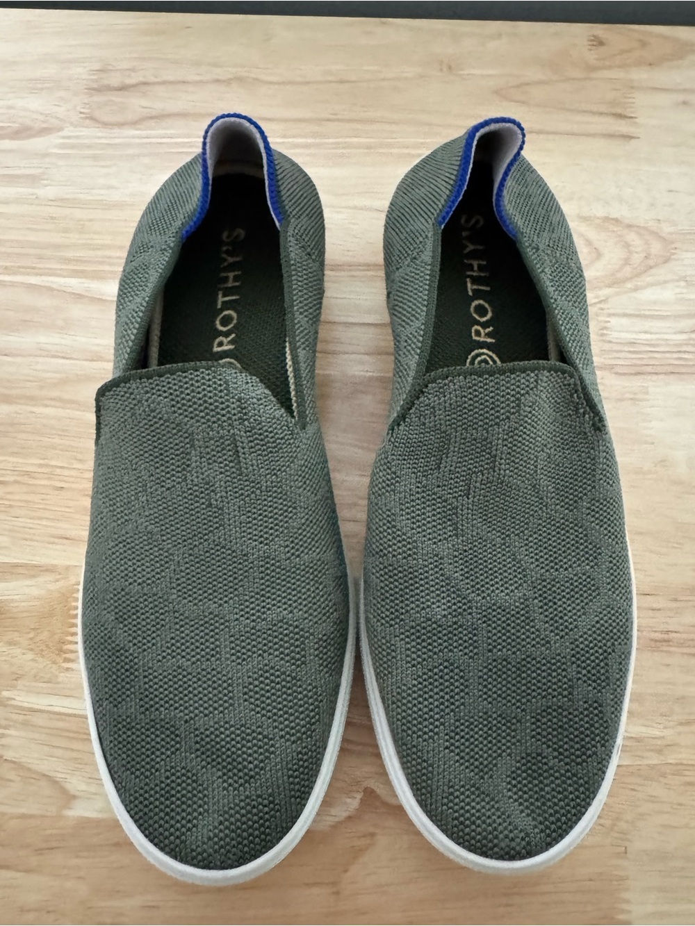 Rothy's Safari Retired Olive Green Slip-On Loafers Size 8
